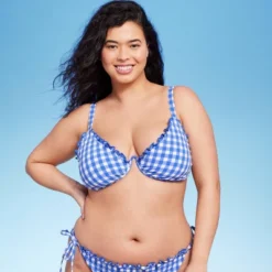Women's Ruffle Trim Textured Underwire Bikini Top - Wild Fable™ Cobalt Blue Gingham Print 17 Women's Ruffle Trim Textured Underwire Bikini Top - Wild Fable™ Cobalt Blue Gingham Print -Wild Fable GUEST d883a899 df36 4ead ac6e d9d2cfe69ece
