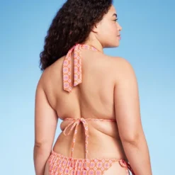 Women's U Bralette Multiway Bikini Top - Wild Fable™ Orange Tile Print -Wild Fable GUEST dc665877 e46b 4efb 8fcb 02aa3b1c3628