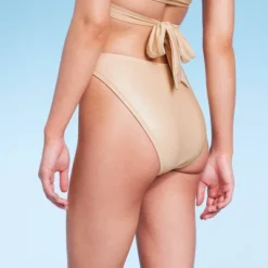 Women's High Leg Extra Cheeky Bikini Bottom - Wild Fable⢠Gold