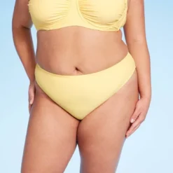 Women's Side-Tie Mid-Rise Cheeky High Leg Bikini Bottom - Wild Fable™ Yellow -Wild Fable GUEST ddd343c8 7515 4d85 9e60 16e22dd96a04