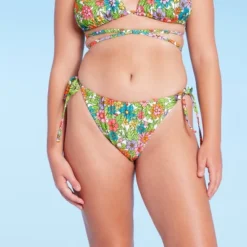 Women's Side-Tie Adjustable Coverage Ultra High Leg Bikini Bottom - Wild Fable™ Floral Print -Wild Fable GUEST e04384c0 e594 48b3 894c 1ec89f21a3cd