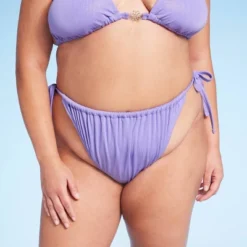 Women's Side-Tie Extra Cheeky High Leg Lurex Plisse Textured Bikini Bottom - Wild Fable™ Purple 7 Women's Side-Tie Extra Cheeky High Leg Lurex Plisse Textured Bikini Bottom - Wild Fable™ Purple -Wild Fable GUEST e2d3c877 652a 4d70 b2aa bc9b9795ed84
