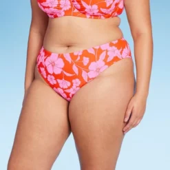Women's Low-Rise Hipster Bikini Bottom - Wild Fable™ Orange/Pink Tropical Print -Wild Fable GUEST e9d63671 a78e 45c3 ab30 23f010bcd824
