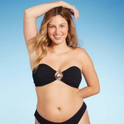 Women's Pucker Textured Center Front Shell Detail Bandeau Bikini Top - Wild Fable™ -Wild Fable GUEST ea528eff aa69 47e0 b0c3 3b7c170bd43d