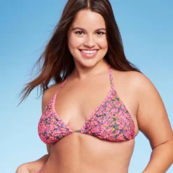 Women's Crochet Trim Triangle Bikini Top - Wild Fable™ Pink Floral Print 11 Women's Crochet Trim Triangle Bikini Top - Wild Fable™ Pink Floral Print -Wild Fable GUEST ef63c56e 5c35 45e9 9007 3f4fe89e2563