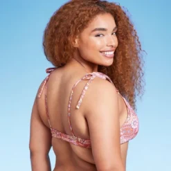 Women's Shoulder Tie Bralette Bikini Top - Wild Fable™ Peach Paisley Print 12 Women's Shoulder Tie Bralette Bikini Top - Wild Fable™ Peach Paisley Print -Wild Fable GUEST f7e60990 c822 4be3 a76c c16ddfc7bad6