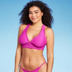 Women's Smocked Detail Longline Bikini Top - Wild Fable™ Purple -Wild Fable GUEST f969933c 7766 40f2 a77c 8d3cdd10acc7